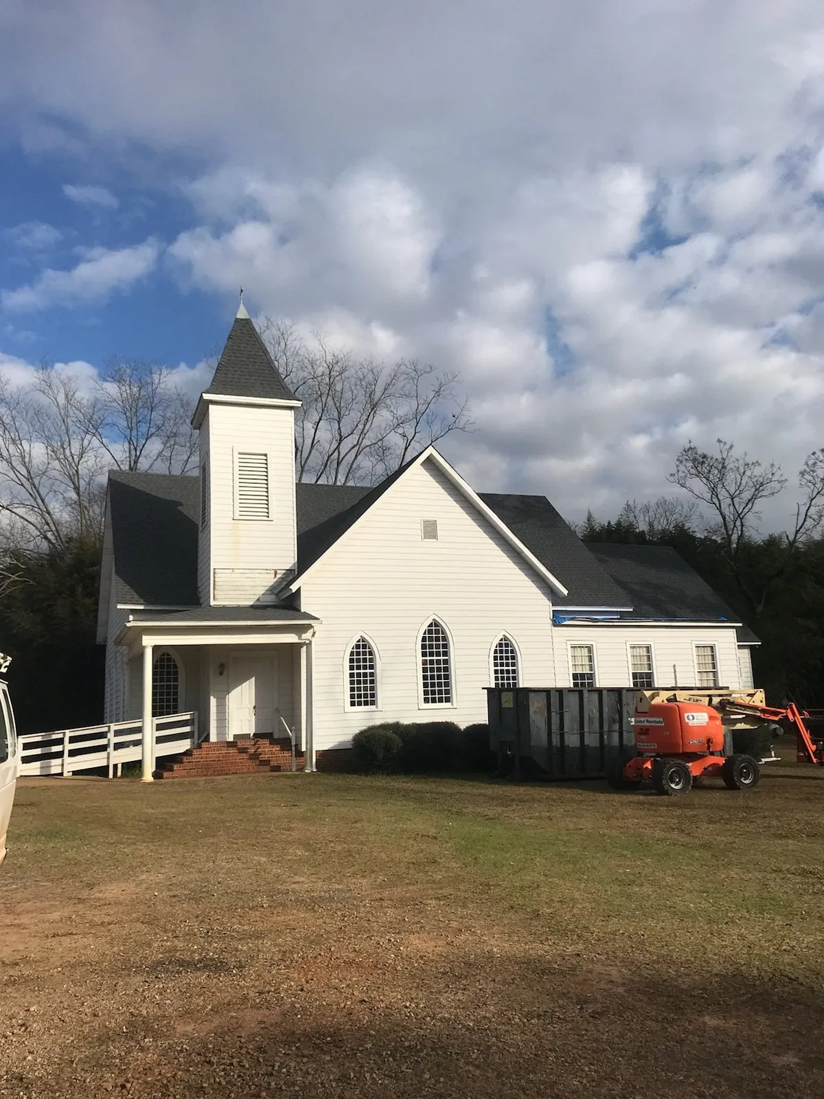 Carnegie Baptist Church roof replacement completed by Life Style Roofing and Construction